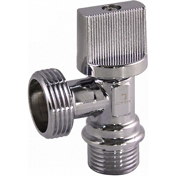 STM Кран шаровой латунь угловой для бытовых приборов с отражателем 1/2"x3/4" НР бабочка